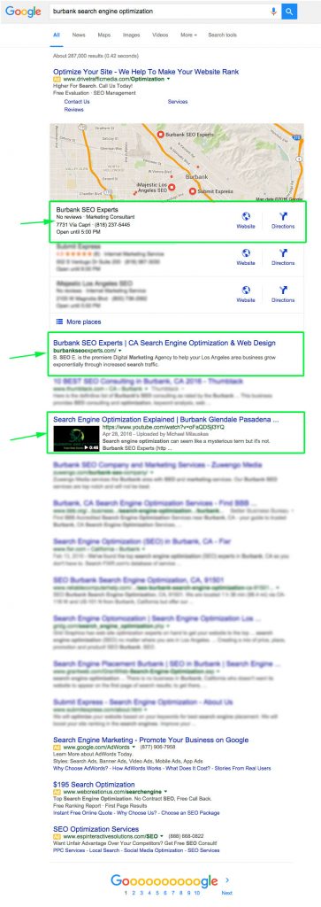 Burbank search engine optimization video marketing
